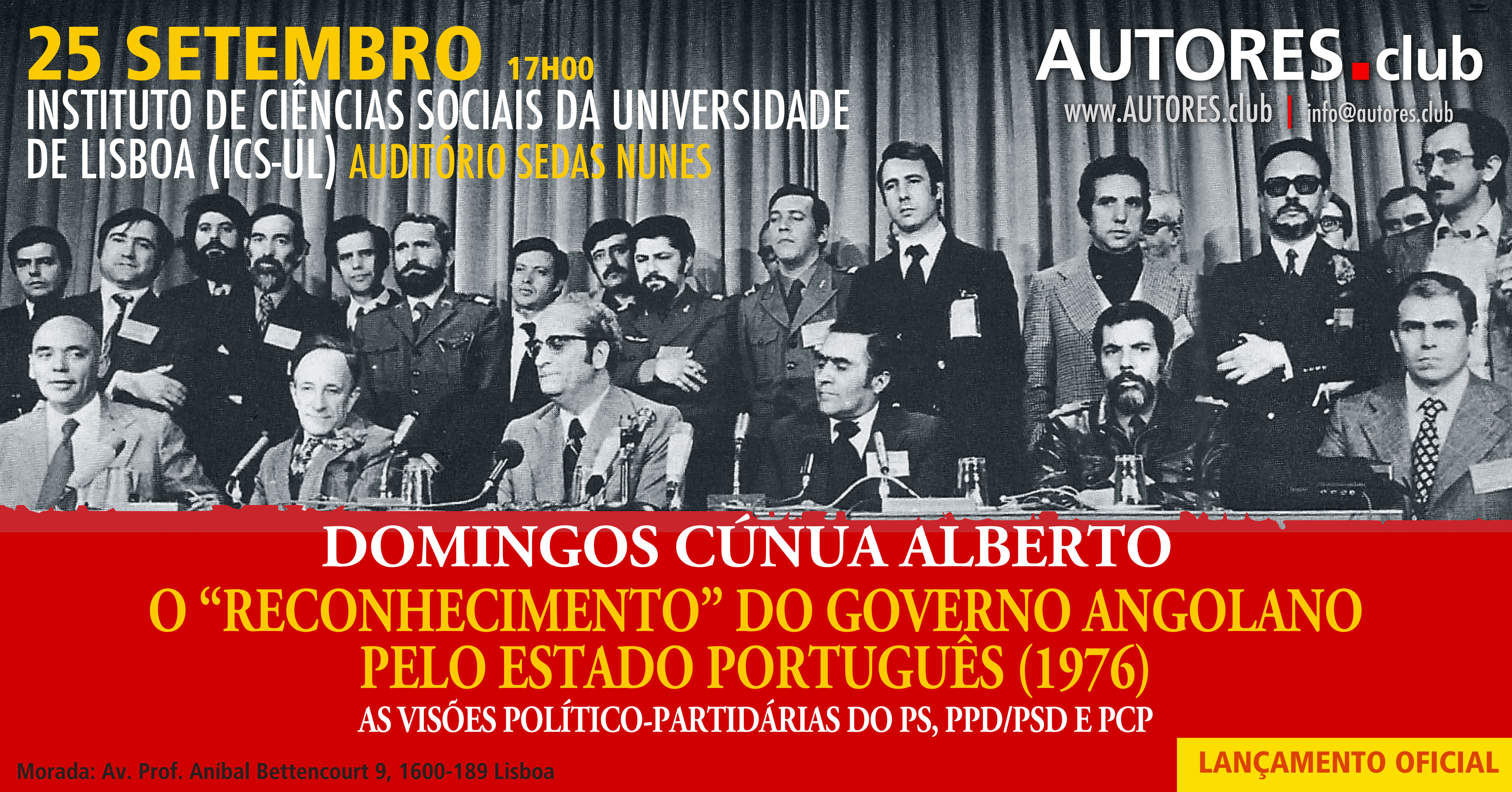 Apresentação de livro de Domingos Cúnua Alberto no ICS-UL
